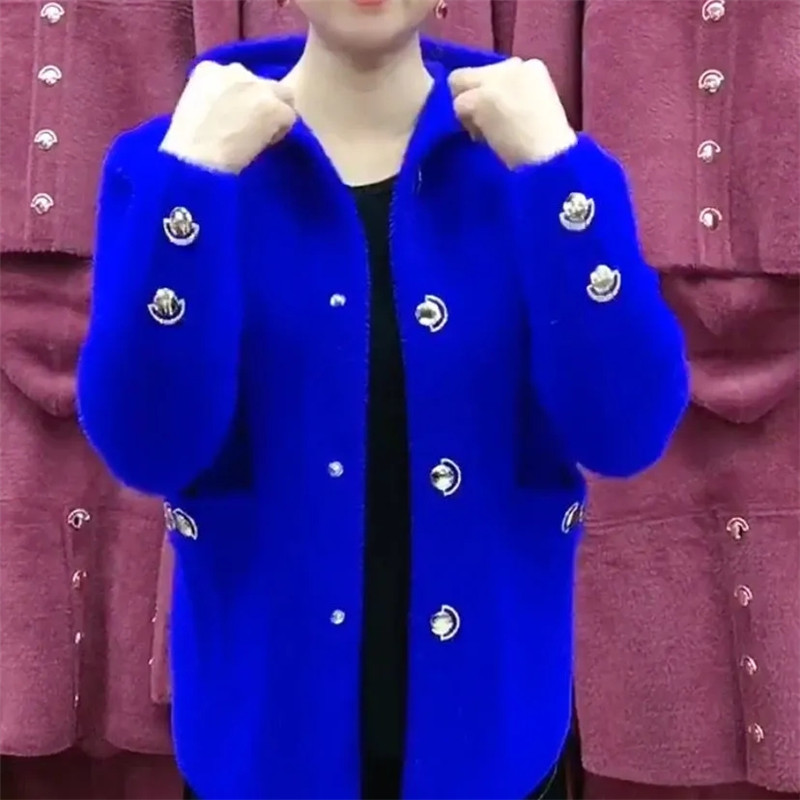 Wool Coat Peacoat - Manteau en Velours de Vison pour