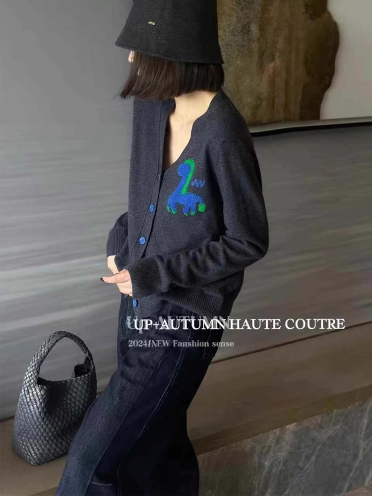 Wool Coat Peacoat - Cardigan 100% cachemire à col en