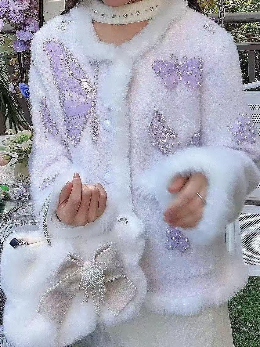 Cardigan en tricot à col rond  - Wool Coat Peacoat avis et prix