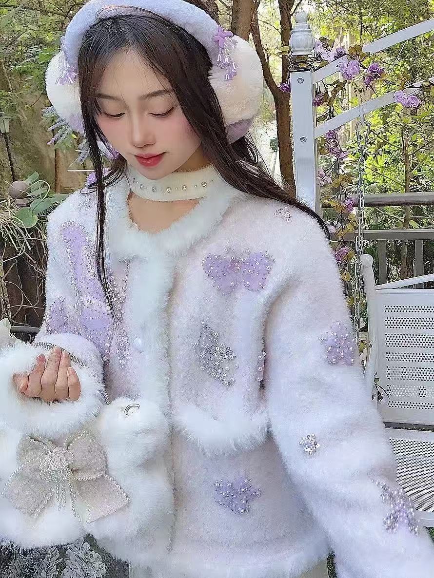 Cardigan en tricot à col rond  - Wool Coat Peacoat avis et prix