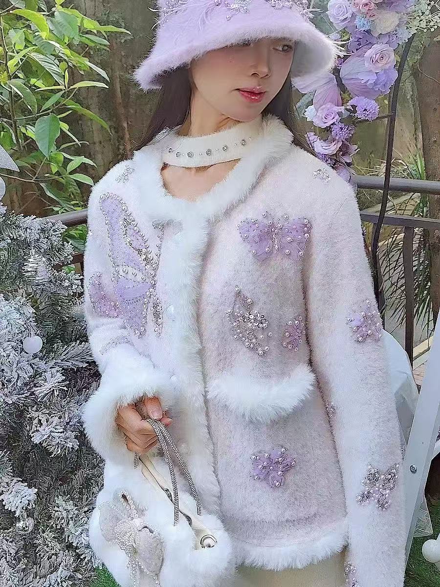 Cardigan en tricot à col rond  - Wool Coat Peacoat avis et prix
